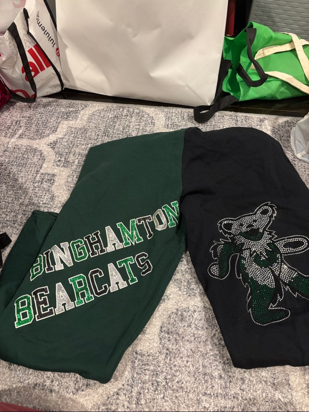 Binghamton Bearcats Kids Green Black Sweatpants